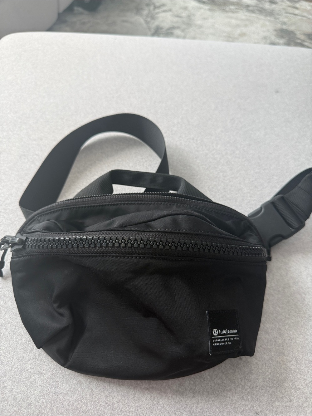 lululemon athletica Black Waist Pack with Front Zip